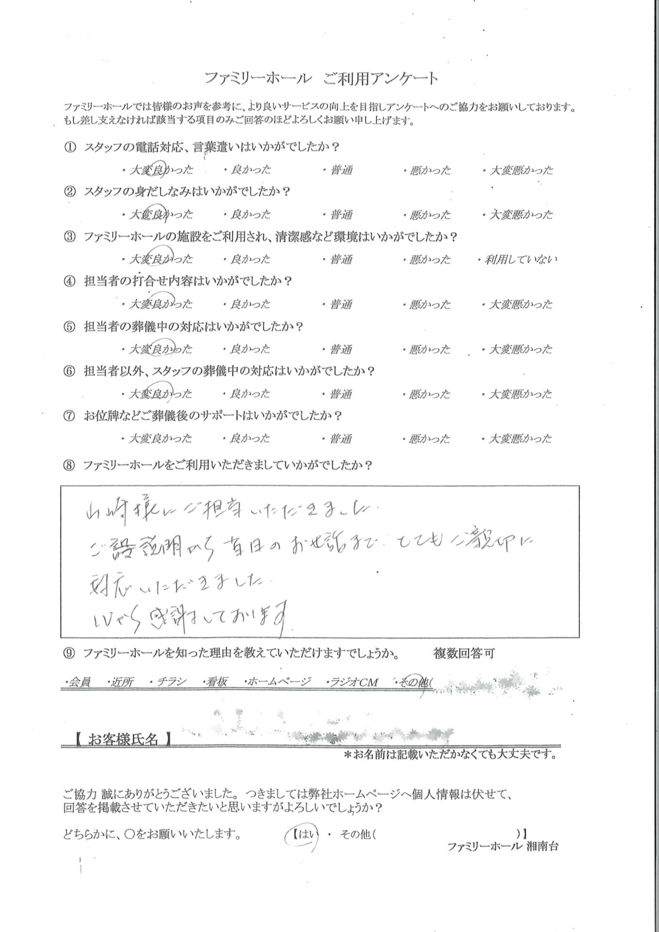 心から感謝しております