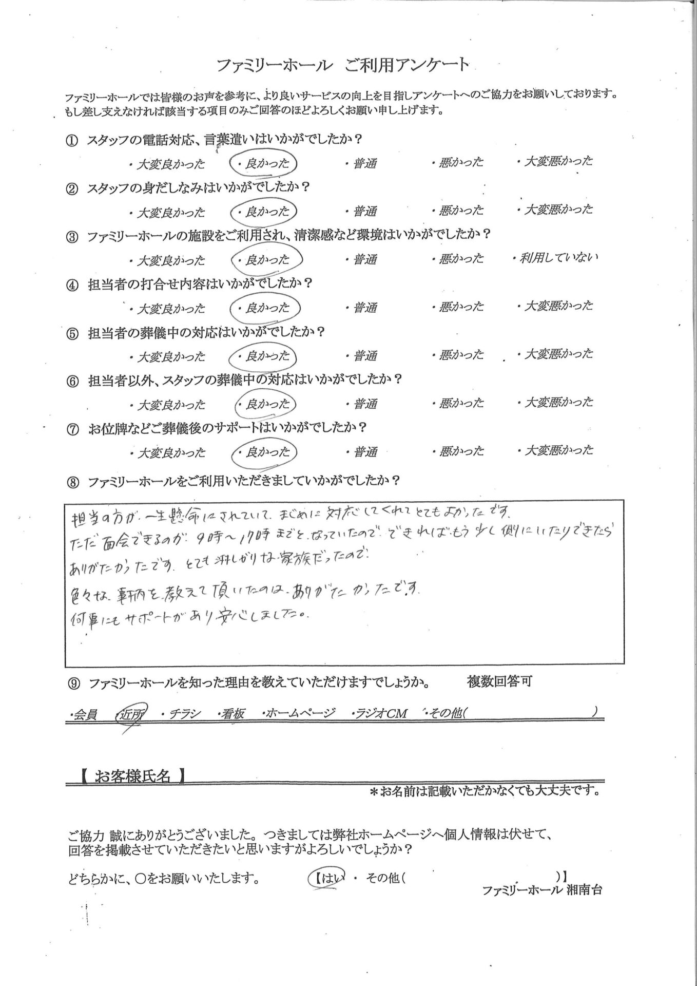 何事にもサポートがあり安心しました